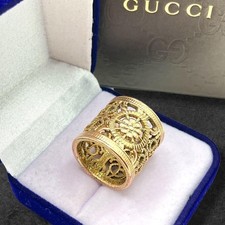 Gucci Rare Gold Color Wide Ring US6.5-7.5 with Original Box