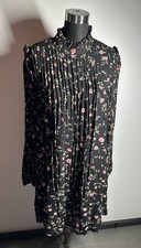 Ganni  Black Multicolor Viscose Floral Print Dress Women’s Size 40