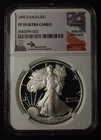 1992-S $1 AMERICAN SILVER EAGLE NGC PF70 COIN MERCANTI SIGNED