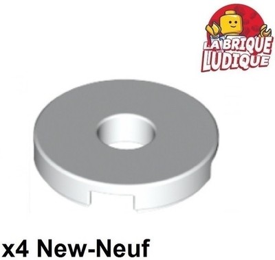 Lego 4x Tile Round glatte Platte Loch Loch 2x2 weiß/white 15535 NEU