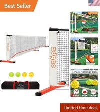 Portable Pickleball Net with Pickleballs and Carry Bag for Driveway 22FT Re...
