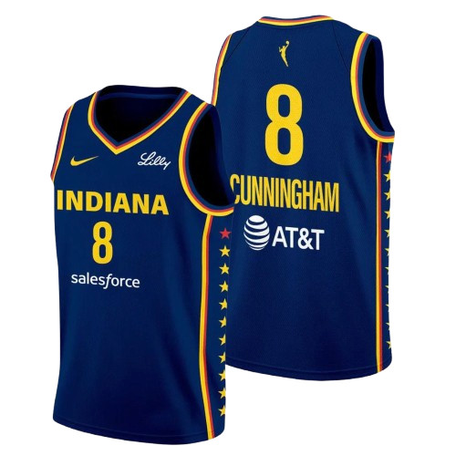 Sophie Cunningham #8 Men's Indiana Fever Blue Jersey Size 48 - Medium NEW