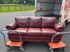 Leather sofa brown three seats 92” x  39” x 40”