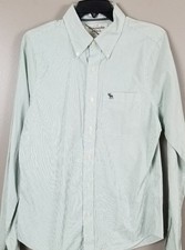 ABERCROMBIE  FITCH MENS BUTTON UP SHIRT GREEN LONG SLEEVE NEW SIZE MEDIUM 