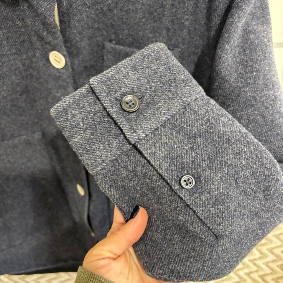 Merrell Women's Wool Blend Button Front Barn Chore Jacket Navy Gray Size Small - Image 4 of 4