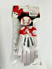 Disney Minnie Mouse White Fingerless Gloves Red Polka Dot Bow Cosplay Costume