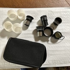 Lot of Celestron Power Seeker 70mm Refractor eye-pieces W/Case K20mm, SR4mm, 3X