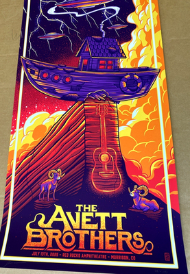 AUTHENTIC The Avett Brothers Red Rocks AP Poster 7/13 N3 2025 S/N