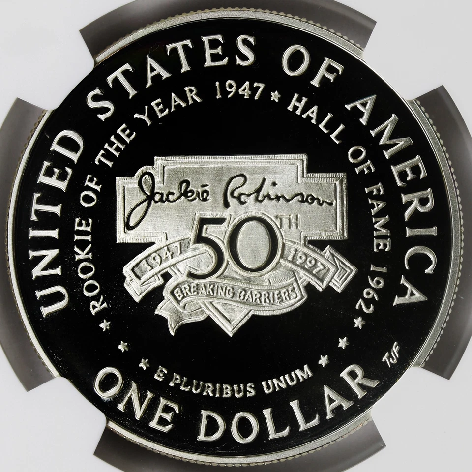 1997-S $1 Jackie Robinson Commemorative Silver Dollar NGC PF69UCAM - Image 4 of 4