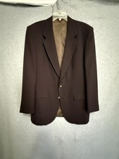 Vintage Hart Schaffner Marx Blazer Sport Coat Mens 42 Brown Golf Gold Button USA