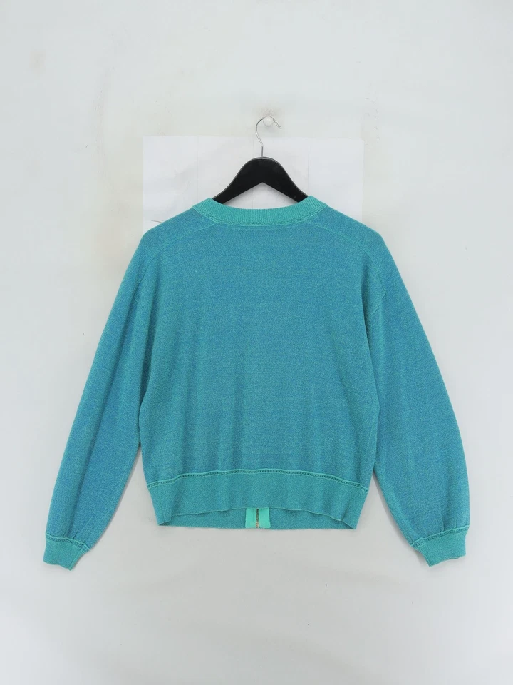 Oliver Bonas Women's Cardigan UK 10 Blue Viscose with Polyester, Nylon Cardigan - Image 2 of 4