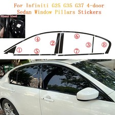 Chrome Delete Blackout Overlay For Infiniti G25 G35 G37 4 Doors Window Trim