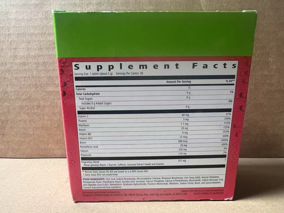 Herbalife Liftoff Granada Berry Burst 30 Tabletas, Bota de Energía, Despeja la Mente Foto 2 de 4