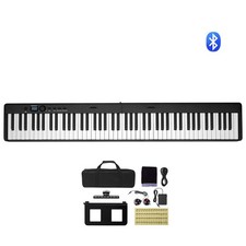 Uimoso 88-Key Portable Folding Keyboard Piano with Bluetooth MIDI and Stand