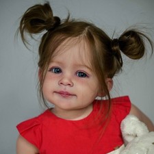 Big 30" Reborn Doll Toddler Girl with Rooted Hair, Painted Vinyl Cloth Body Gift