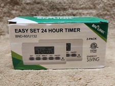 BN-LINK Indoor Digital Timer Outlet,24 Hour Light Timer Easy Programmable