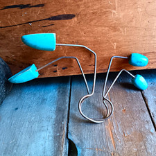 Vintage Metal Shoe Stretcher w/ Blue Tips, Silver  Blue, Adult Unisex