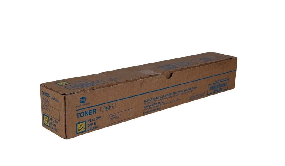 Konica Minolta TN-221 TN221 A8K3250 Cartouche de toner Jaune original B C227 - Photo 1/1