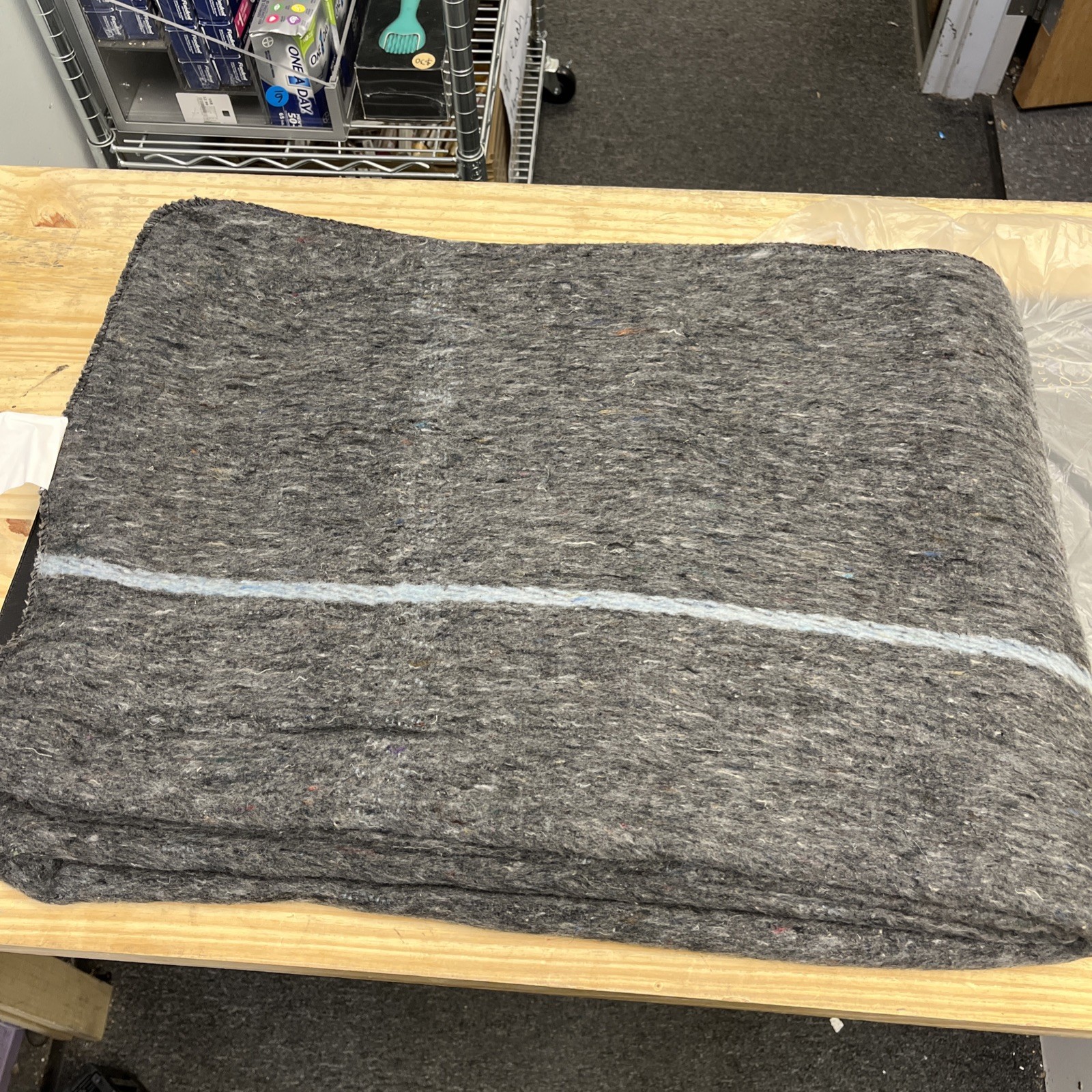 Bob Barker Throw Blanket 90x66 Gray Blue Stripe