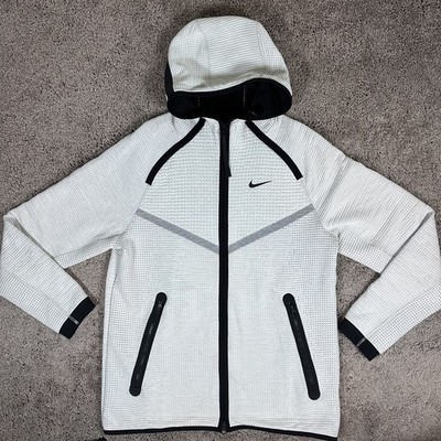 Nike Sportswear Tech Pack Waffle Full Zip Fleece Jacket Off White Biege Size M