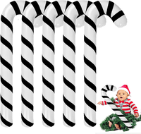 5Pcs Aufblasbare Schwarz Weihnachtsdeko Zuckerstangen 87Cm,Groß Deko Weihnachten