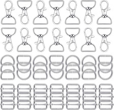 56 Pieces D Rings for Purse Bag Hardware Purse Hardware for Bag Making Buckles C