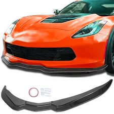 Front Bumper Lip Splitter Carbon Fiber For 2014-2019 Corvette C7 STG Stage 2 Z06