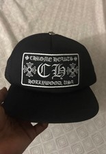 Chrome Hearts CH Hollywood Trucker Hat in Bla...