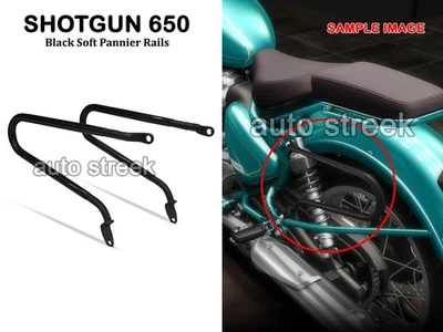 MARKENLOS Original Royal Enfield Shotgun 650 Schwarz Weich Gepäcktasche Schienen