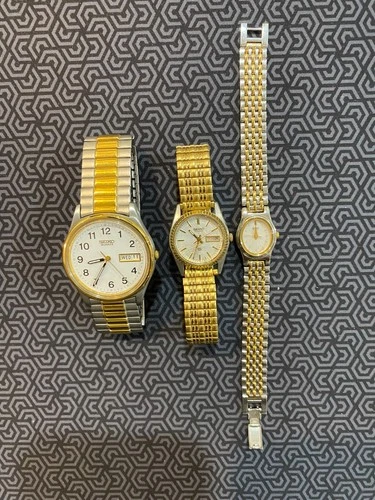 Three (3) Vintage Seiko Wristwatches