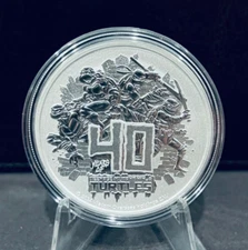 2024 1 oz Tuvalu Teenage Mutant Ninja Turtles ™ 40th Ann. Silver Coin BU Capsule
