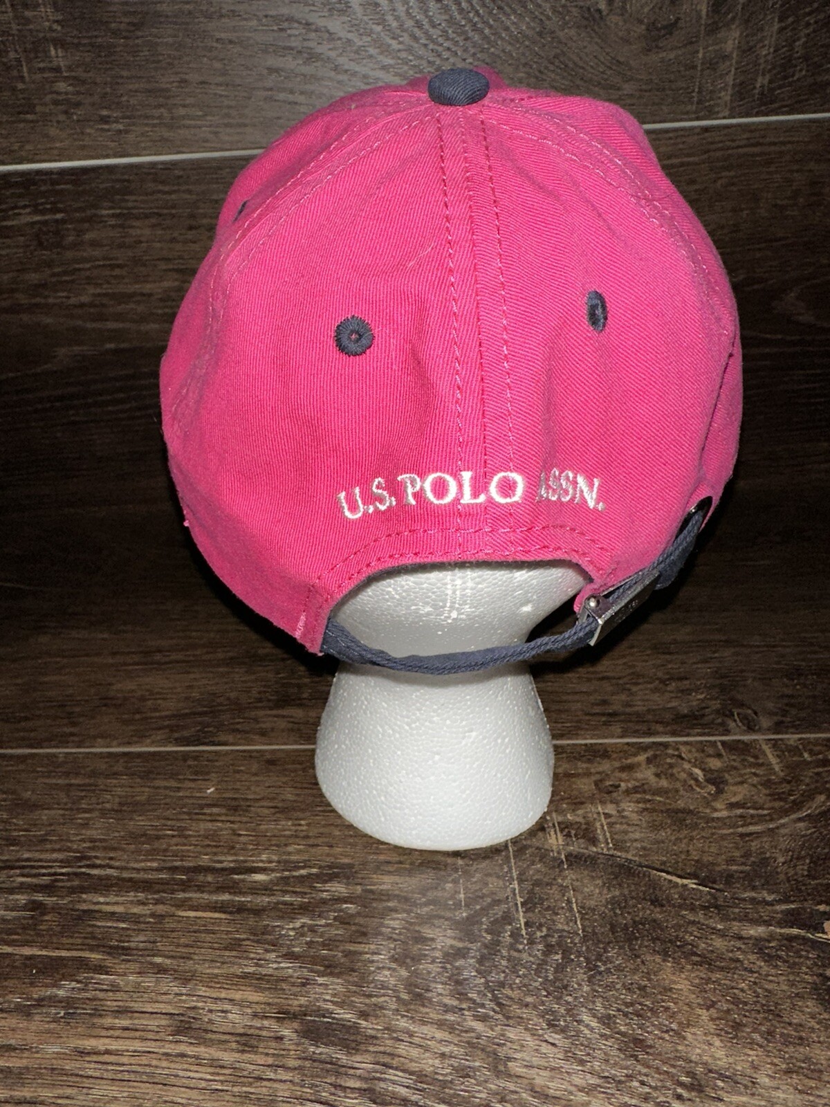 US Polo Assn cappello berretto donna cinturino schiena rosa blu baseball papà berretto pony OTTIMO