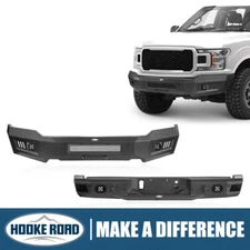 Fit Ford F150 2018 2019 2020 Texture Front Rear Back Bumper w/LED Spotlights