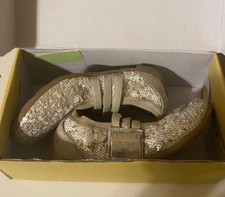 Michael Kors Lil Delilah YOUTH 10 Toddler Girl Silver Sequin Mary Jane Shoes
