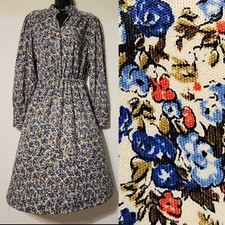 Vintage 70s Sears Jr Bazaar Dress Small print floral groovy boho modest