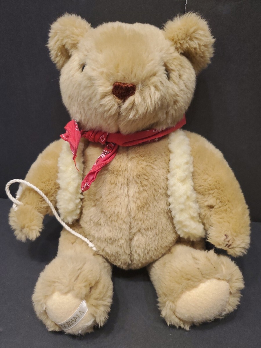 1985 Gorham Vintage Western Teddy Bear Stuffed Animal Plush Light