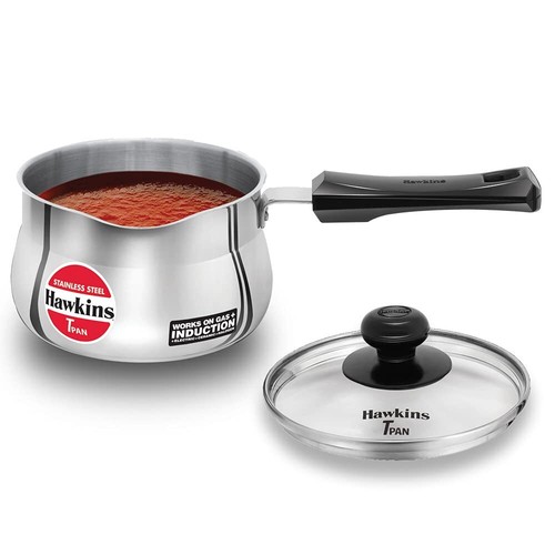 Hawkins Stainless Steel T-Pan with Glass Lid 16cm / 1.5 Litre Induction - Picture 2 of 7