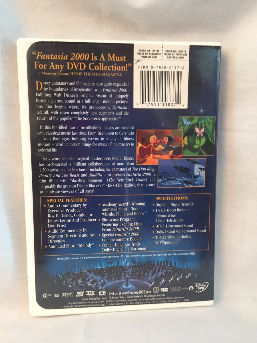 Fantasia 2000 (DVD, 2000) Disney 717951008374| eBay