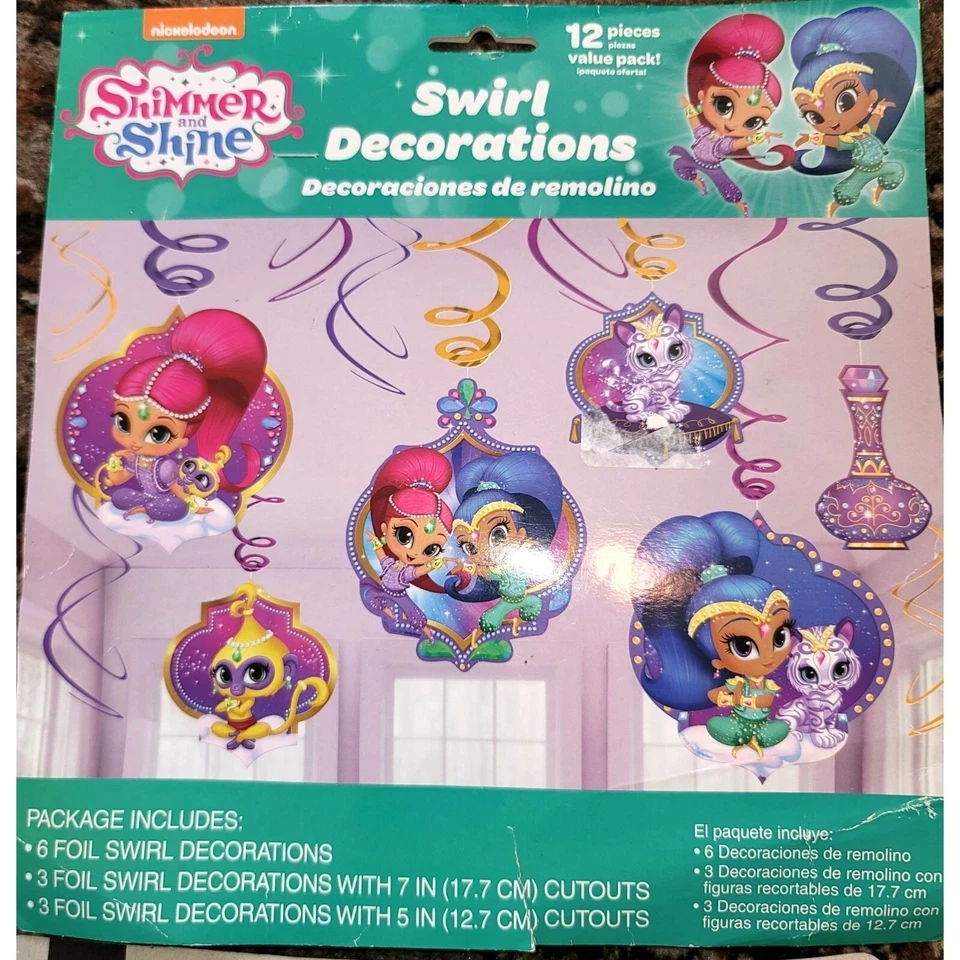 Juego de velas de cumpleaños y decoraciones Shimmer & Shine Swirl Nickelodeon Jr jj3563 Foto 4 de 4