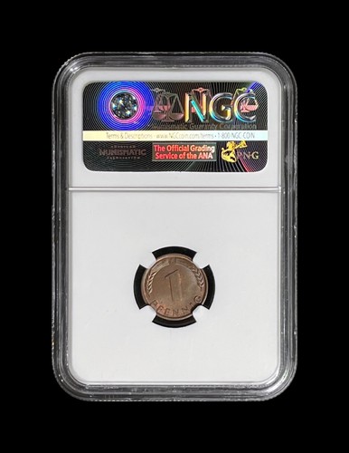 GERMANY. 1948, 1 Pfennig, F - NGC MS63 - Top Pop 🥇 Stuttgart - Picture 4 of 5