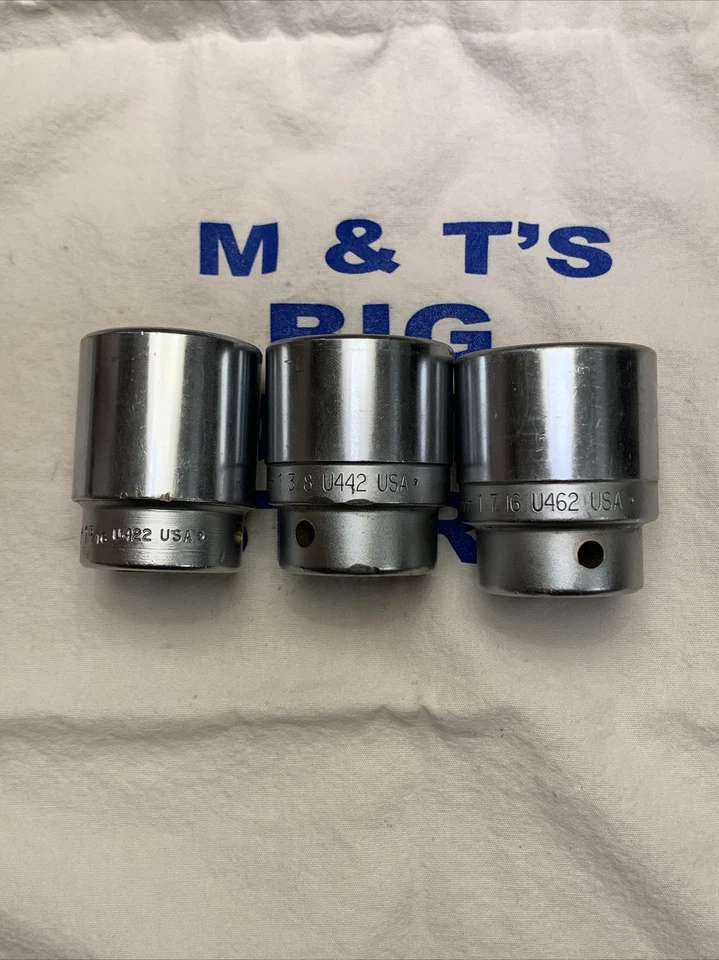 Blue-Point 3/4" Drive 12pt 3pc SAE Shallow Chrome Socket Set U422, U442, U462 - Image 3 of 4