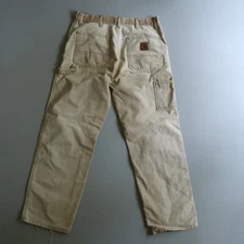 Vtg Carhartt Carpenter Work Faded Pant Brown Tag 34 X 32 Measure 32 X 30 Canvas
