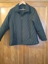 Tigi -womens Black Quilted Coat- Autumn,casual-size 14