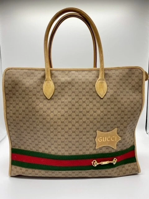 Sac fourre tout Gucci vintage Micro GG ligne sherry authenticité