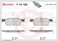 Brembo P 44 026 Bremsbelagsatz, Scheibenbremse