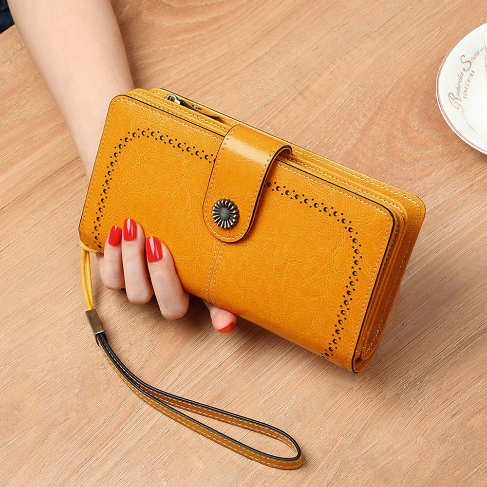 Women's Patent Leather Clutch Wallet - Card Holder & Phone Purse Organizer (Red) - View #6