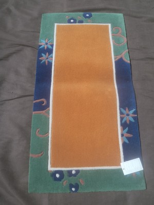 Neuer, hochwertiger handgefertigter chinesischer 100 % Wolle Teppich 36 x 59 Zoll Burnt Orange/Rost