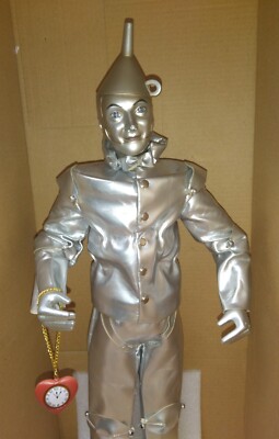 Wizard of Oz Collector Doll TIN WOODMAN Jack Haley HEART METAL STAND 16'' T RARE!