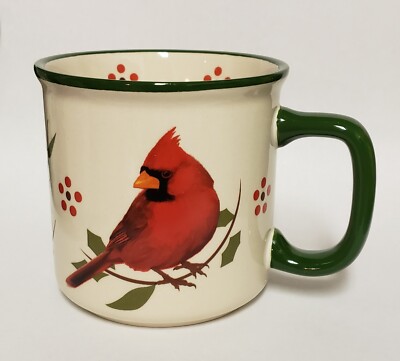 One (1) Temp-tations Christmas Holiday Cardinal and Poinsettias Mug 16 oz.  | eBay