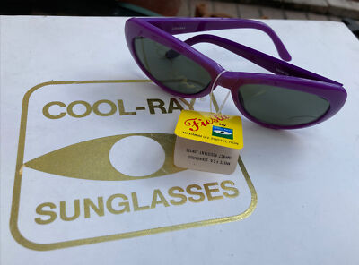 Vintage 1960 1970 s Cool Ray Optics FIESTA Sunglasses PURPLE New OLD STOCK